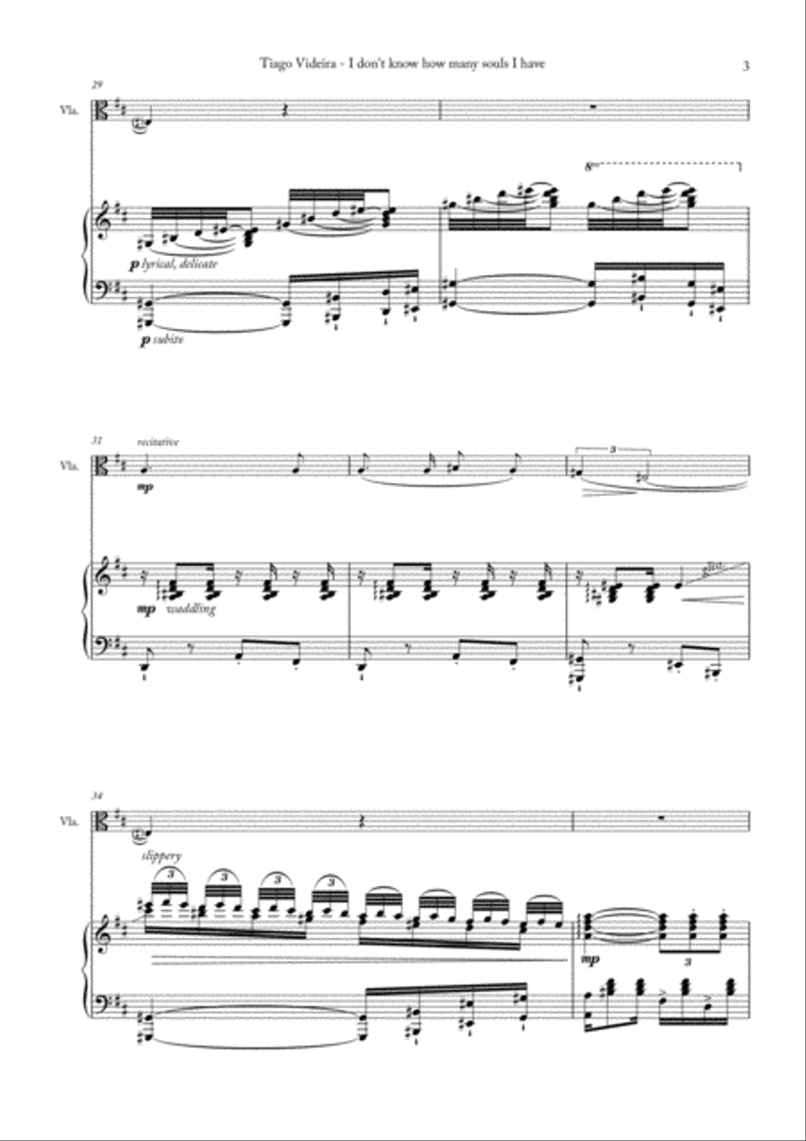 I don't know how many souls I have (Não sei quantas almas tenho) for Viola and Piano Piano scores gallery preview page 6
