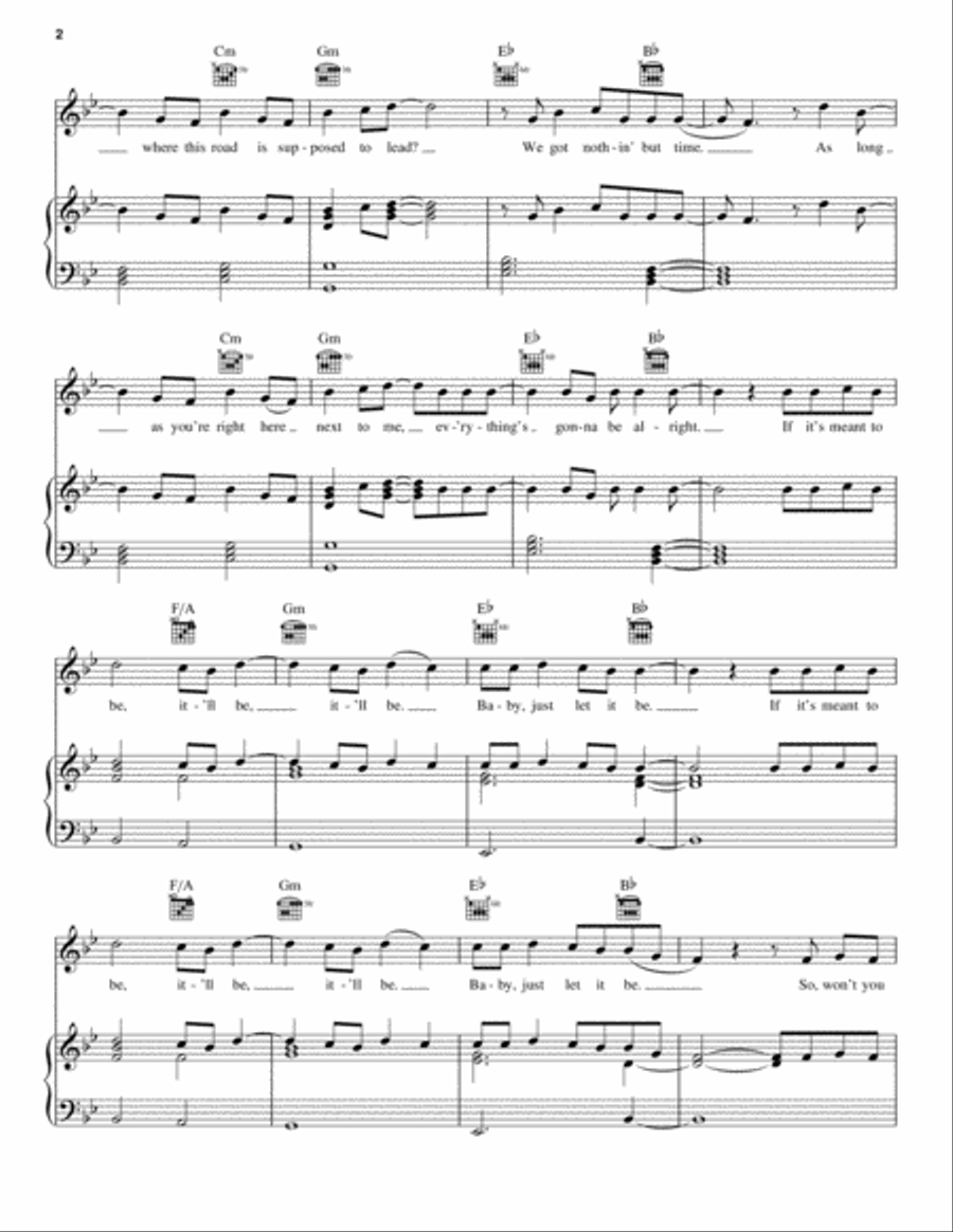 Meant To Be (feat. Florida Georgia Line) Piano, Vocal, Guitar scores gallery preview page 2