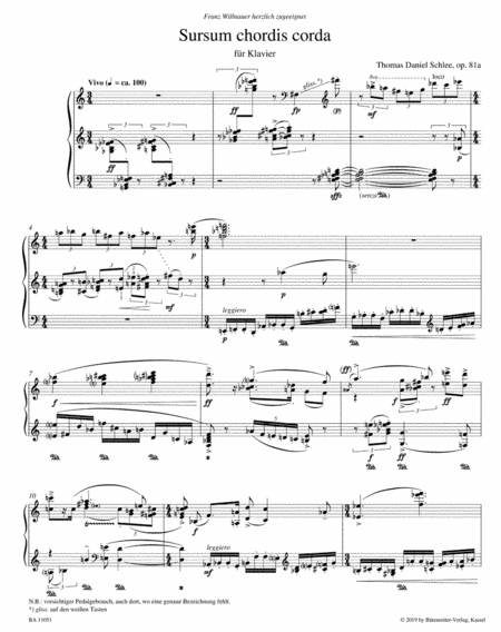 Sursum chordis corda for piano, op. 81a