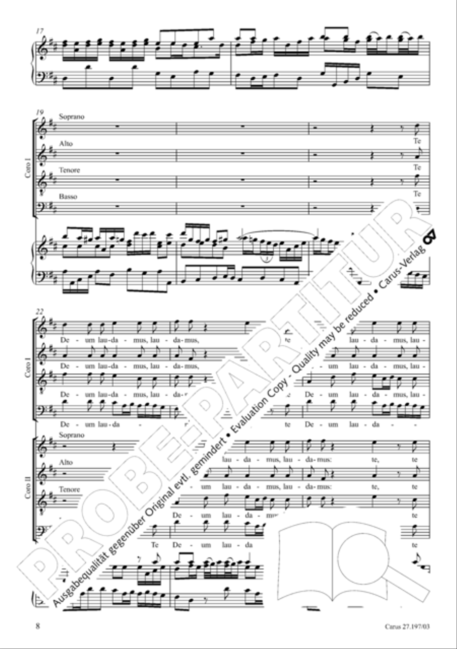 Te Deum in D a due cori SSATB scores gallery preview page 8