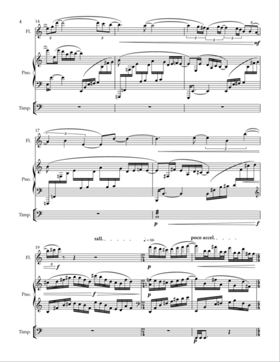 For____* for flute, piano and timpani - dedicated to your timpanist - mixed level Chamber Music scores gallery preview page 4