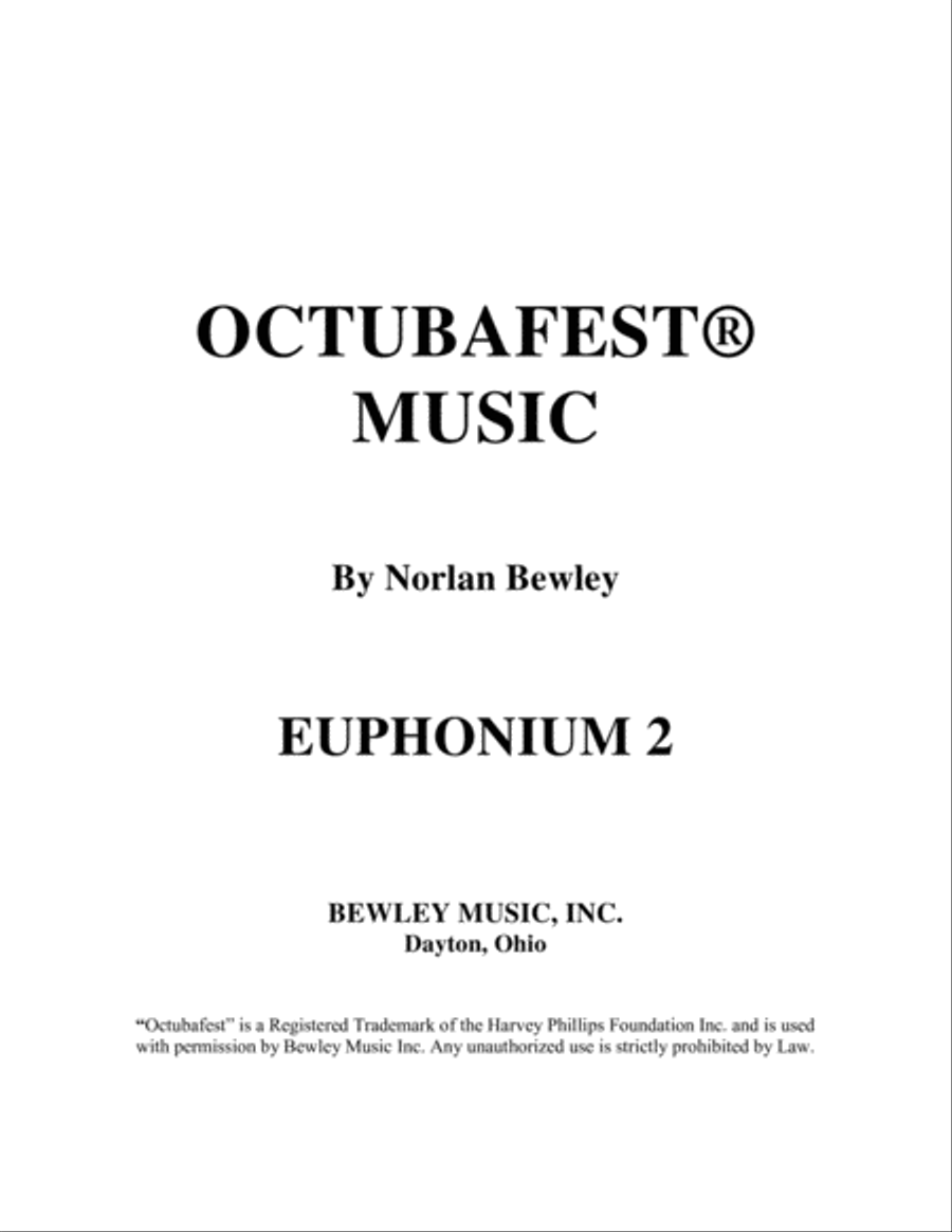 Octubafest Euphonium 2 Bass Clef Part Book - Tuba/Euphonium Quartet image number null