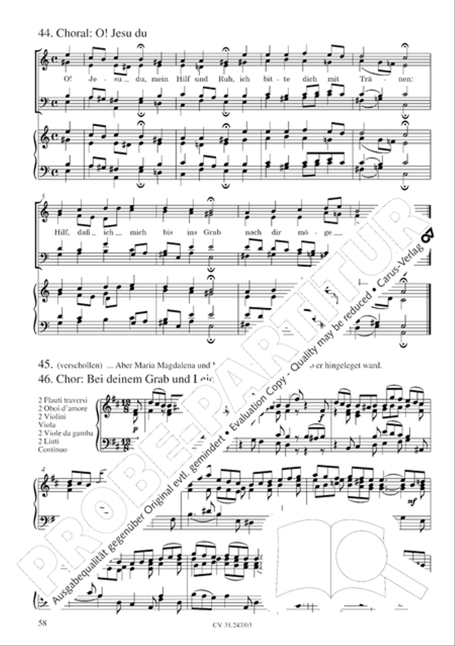 St. Mark Passion (Markus-Passion) 4-Part scores gallery preview page 59