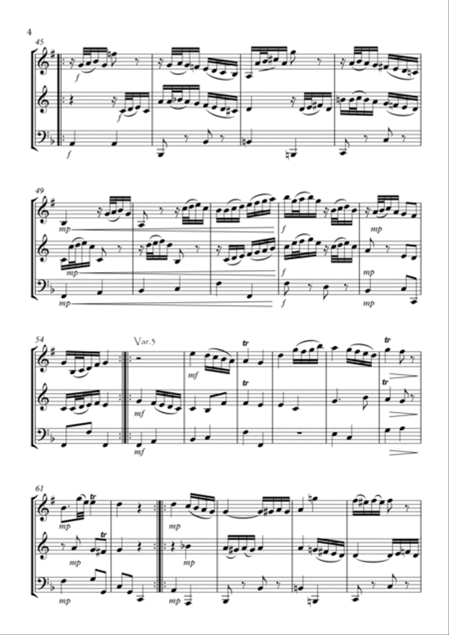 Divertimento (originally in Bb) No.8 Small Ensemble scores gallery preview page 4