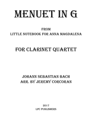 Book cover for Menuet in G for Clarinet Quartet