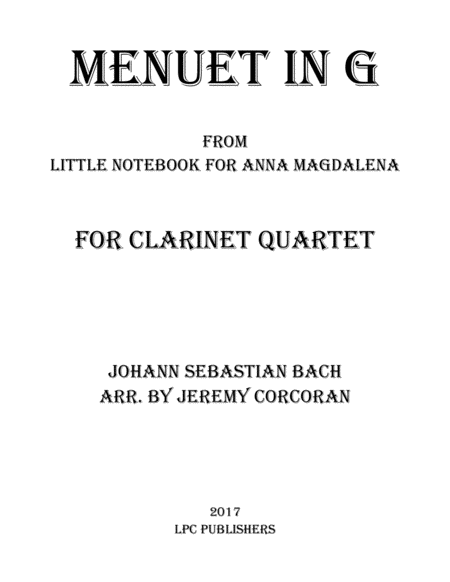 Menuet in G for Clarinet Quartet image number null