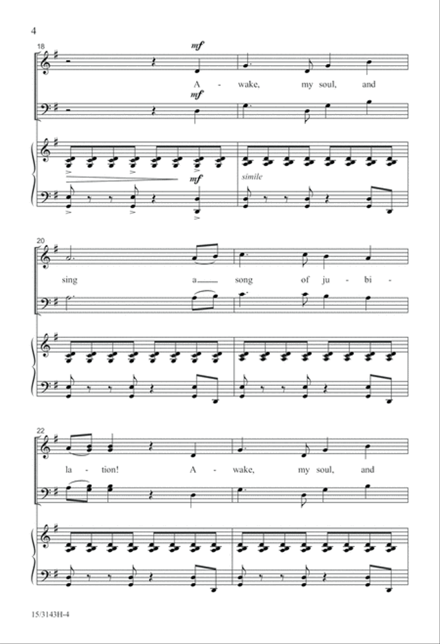 Awake, My Soul, and Sing! 4-Part scores gallery preview page 4