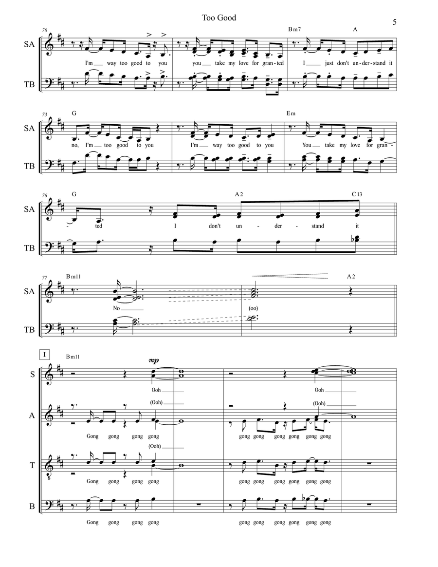 Too Good Divisi scores gallery preview page 5
