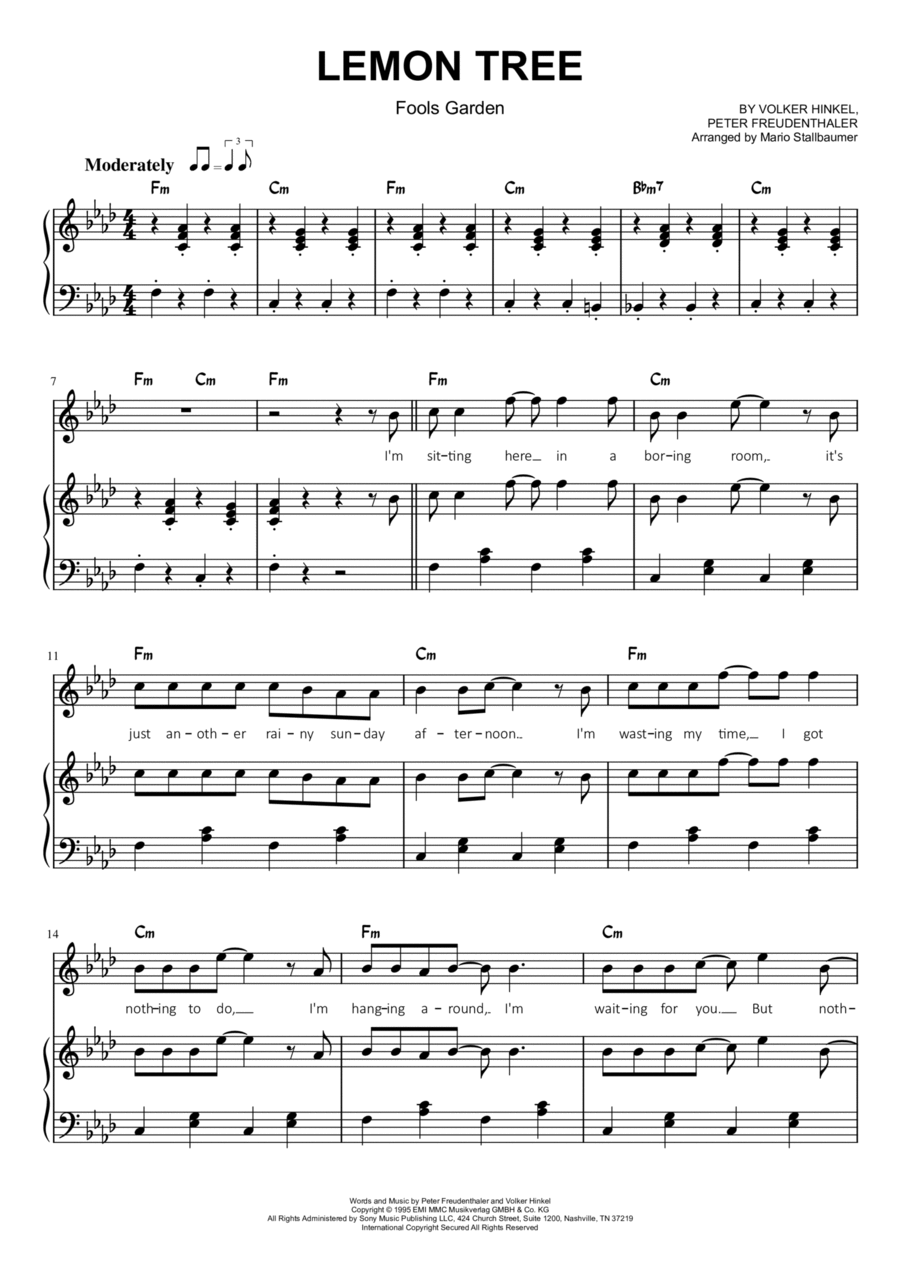 Lemon Tree Voice scores gallery preview page 1