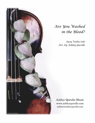 Book cover for Are You Washed in the Blood -- easy violin solo
