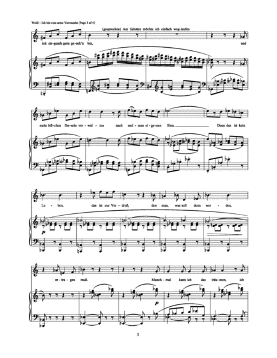 Ich bin eine arme Verwandte Piano, Vocal, Guitar scores gallery preview page 3