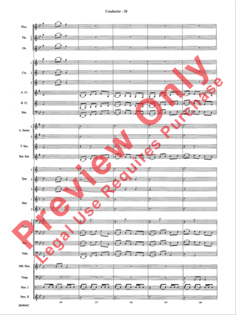 Fantasia for Christmas (based on The Ukrainian Bell Carol) Concert Band scores gallery preview page 31
