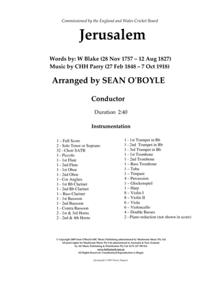 Jerusalem (in key of F) - Score