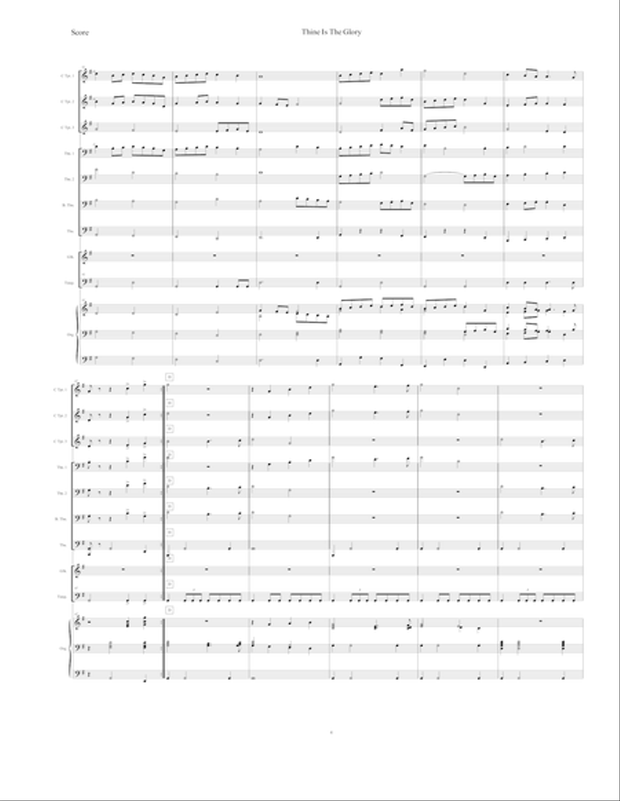 Thine Is The Glory from Judas Maccabeus (for Brass Septet, Percussion & Organ) Large Ensemble scores gallery preview page 6