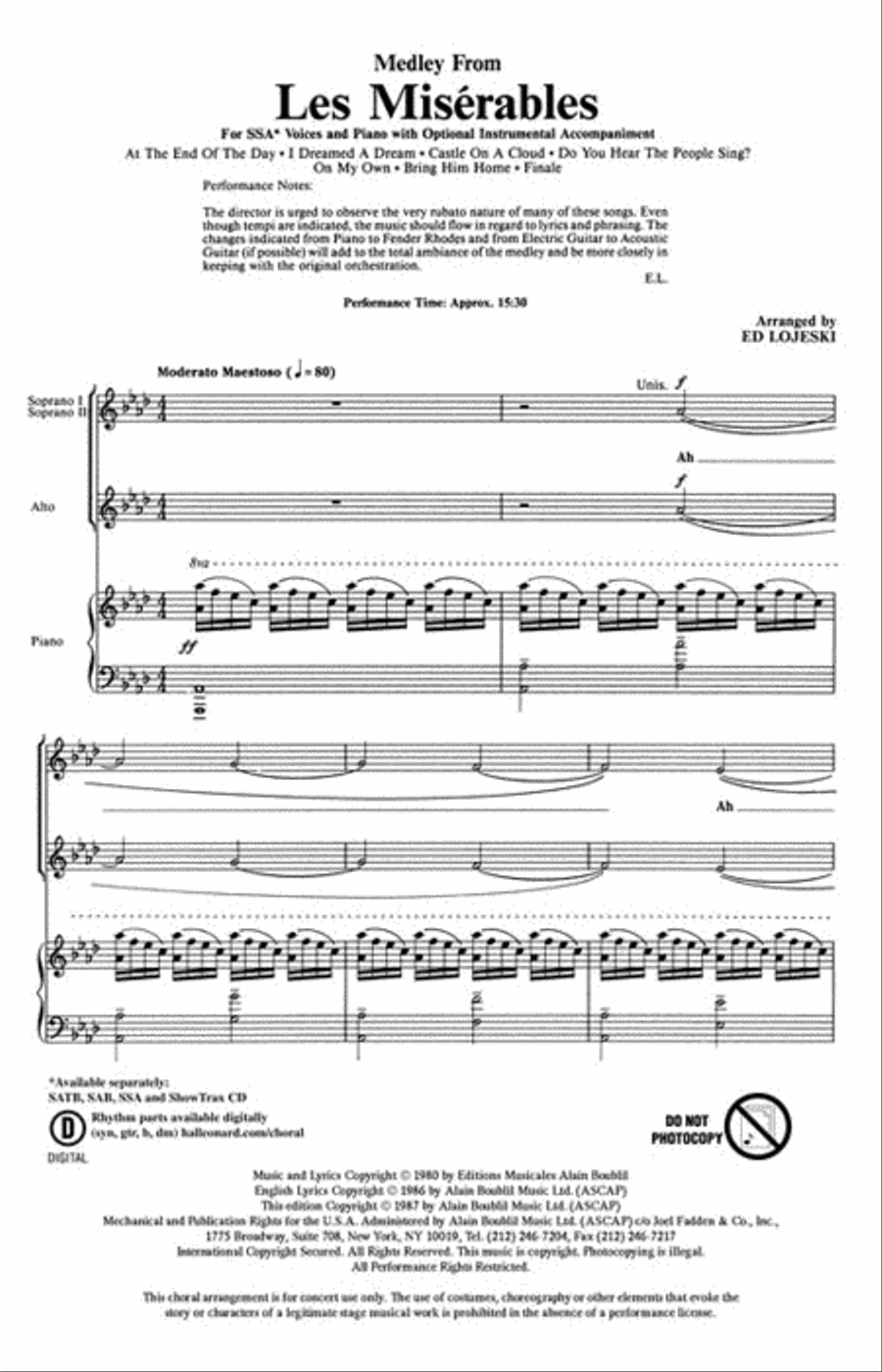 Les Misérables (Choral Medley) SSA scores gallery preview page 2