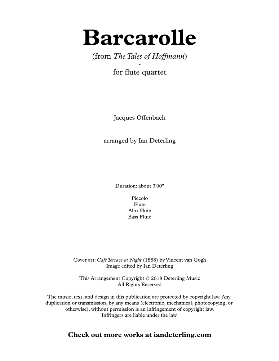 Barcarolle (for Flute Quartet) Flute Quartet scores gallery preview page 2