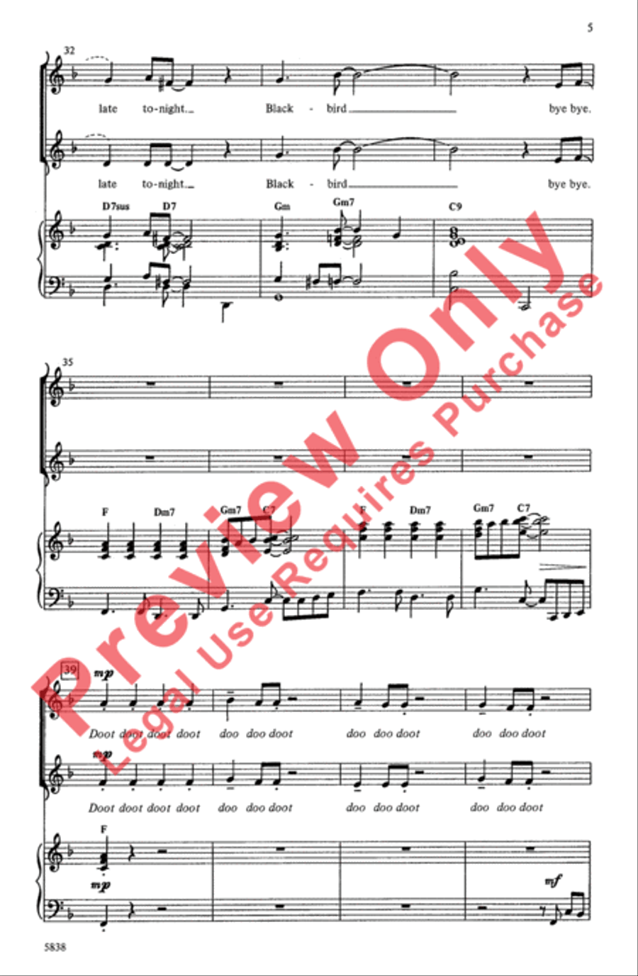 Bye Bye Blackbird 2-Part scores gallery preview page 5