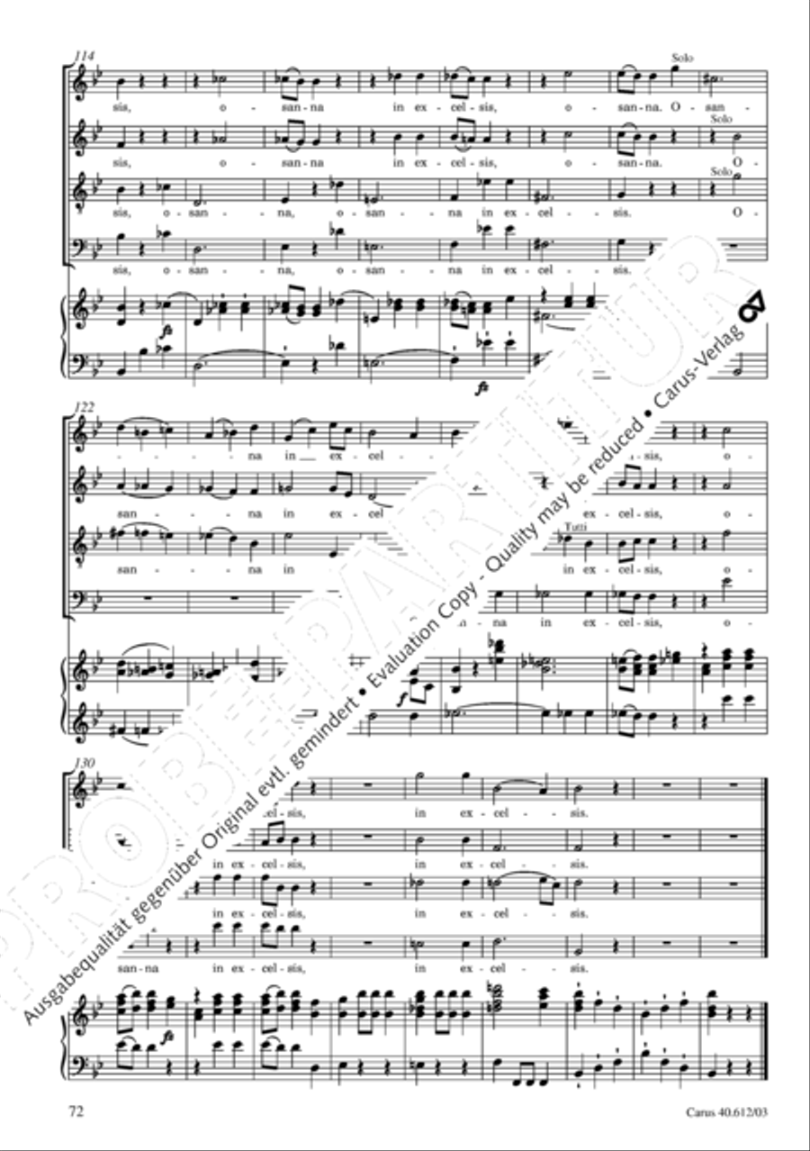 Harmoniemesse in B 4-Part scores gallery preview page 73