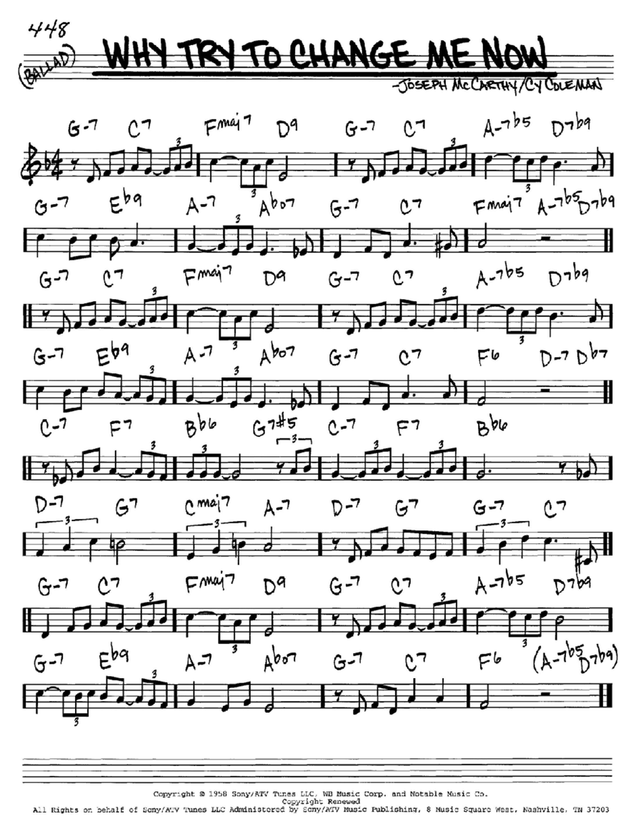 Why Try To Change Me Now Piano scores gallery preview page 1