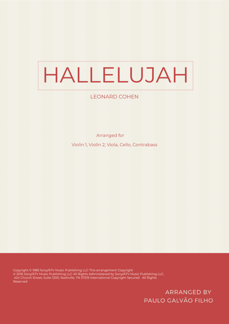 Hallelujah Hallelujah String Quartet scores gallery preview page 1