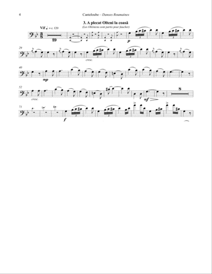 Danses Roumaines for Euphonium and Piano Euphonium scores gallery preview page 3