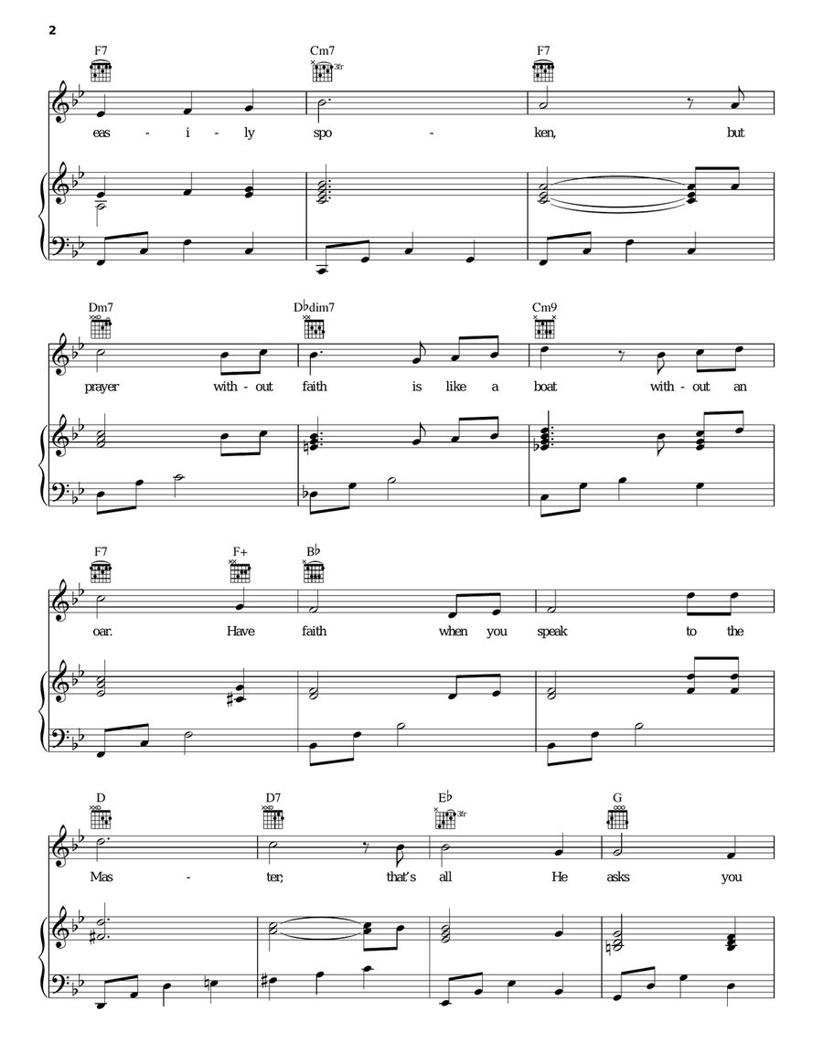 Faith Unlocks The Door Faith Unlocks The Door Piano, Vocal, Guitar scores gallery preview page 2