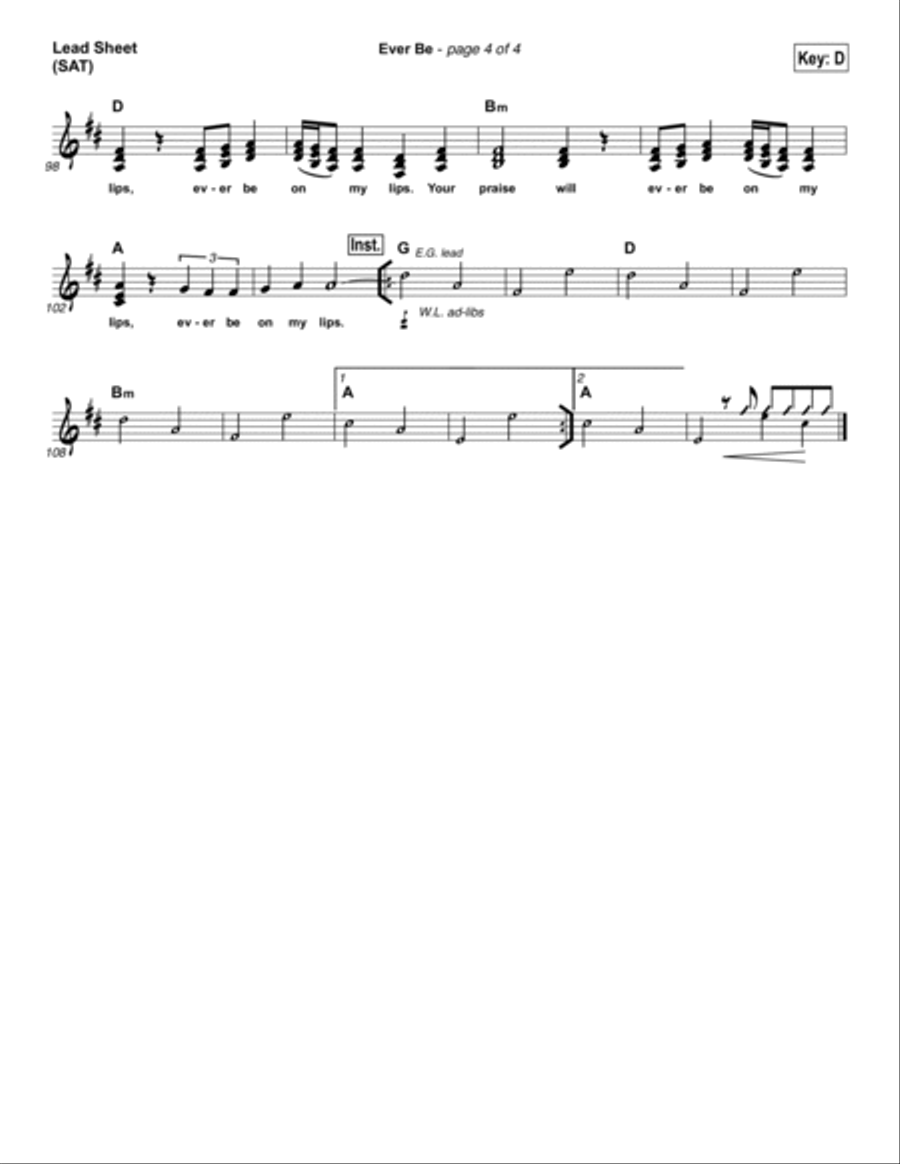 Ever Be Ever Be Piano scores gallery preview page 4