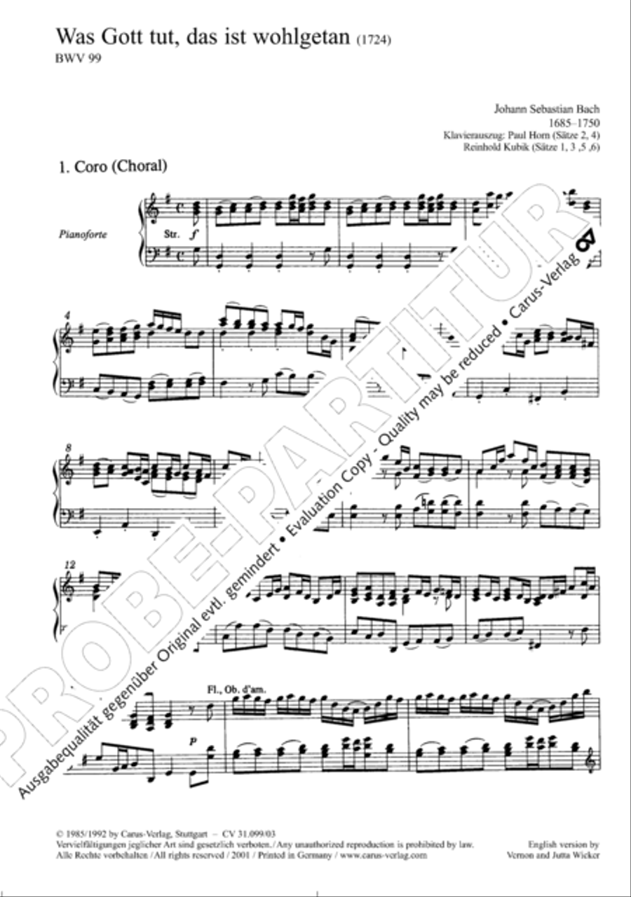 Whatever God ordains is right (Was Gott tut, das ist wohlgetan) 4-Part scores gallery preview page 3