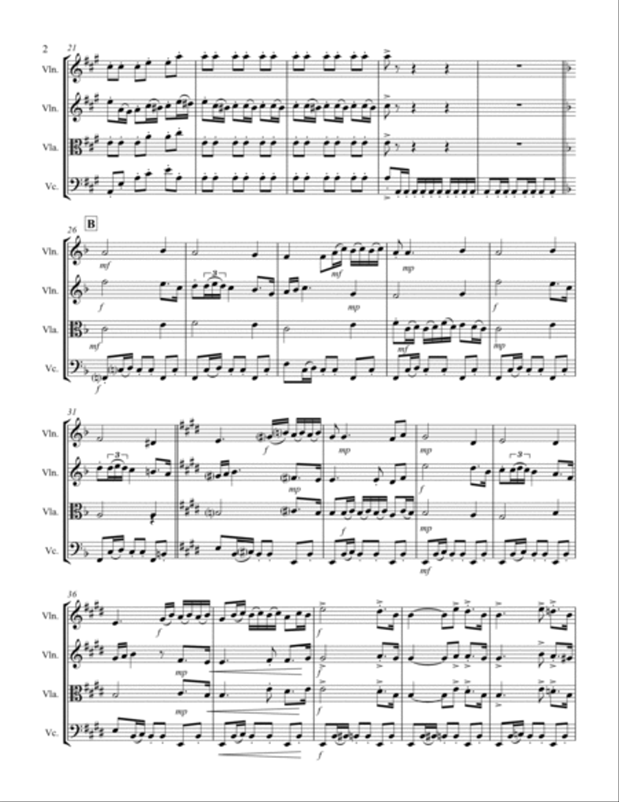 Albéniz - “Sevilla” from Suite Española (for String Quartet) String Quartet scores gallery preview page 3