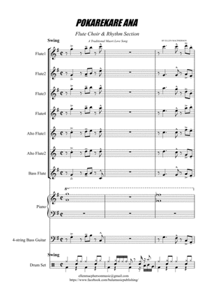 Book cover for POKAREKARE ANA - Flute Choir & Rhythm Section (Full Score)