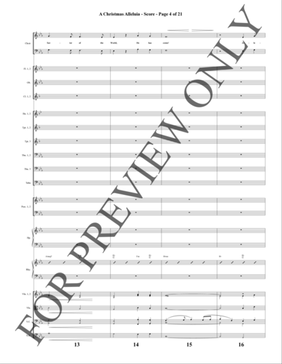 A Christmas Alleluia - Orchestration (pdf) Choir scores gallery preview page 5