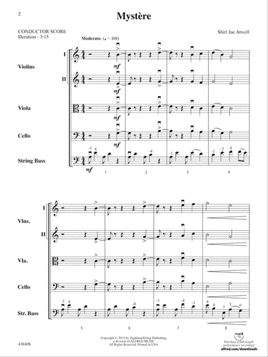Mystère: Score String Orchestra scores gallery preview page 2