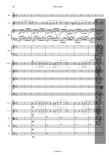 PATER NOSTER pour SOLISTE SATB + CHOEUR SATB avec piano image number null