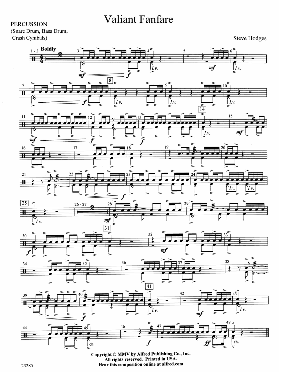 Valiant Fanfare: 1st Percussion