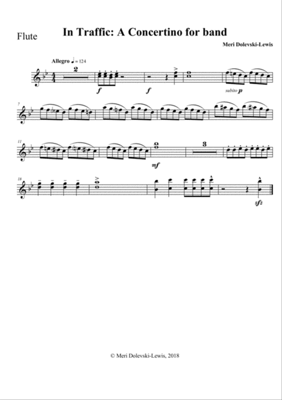 In Traffic: A Concertino for Band Concert Band scores gallery preview page 5