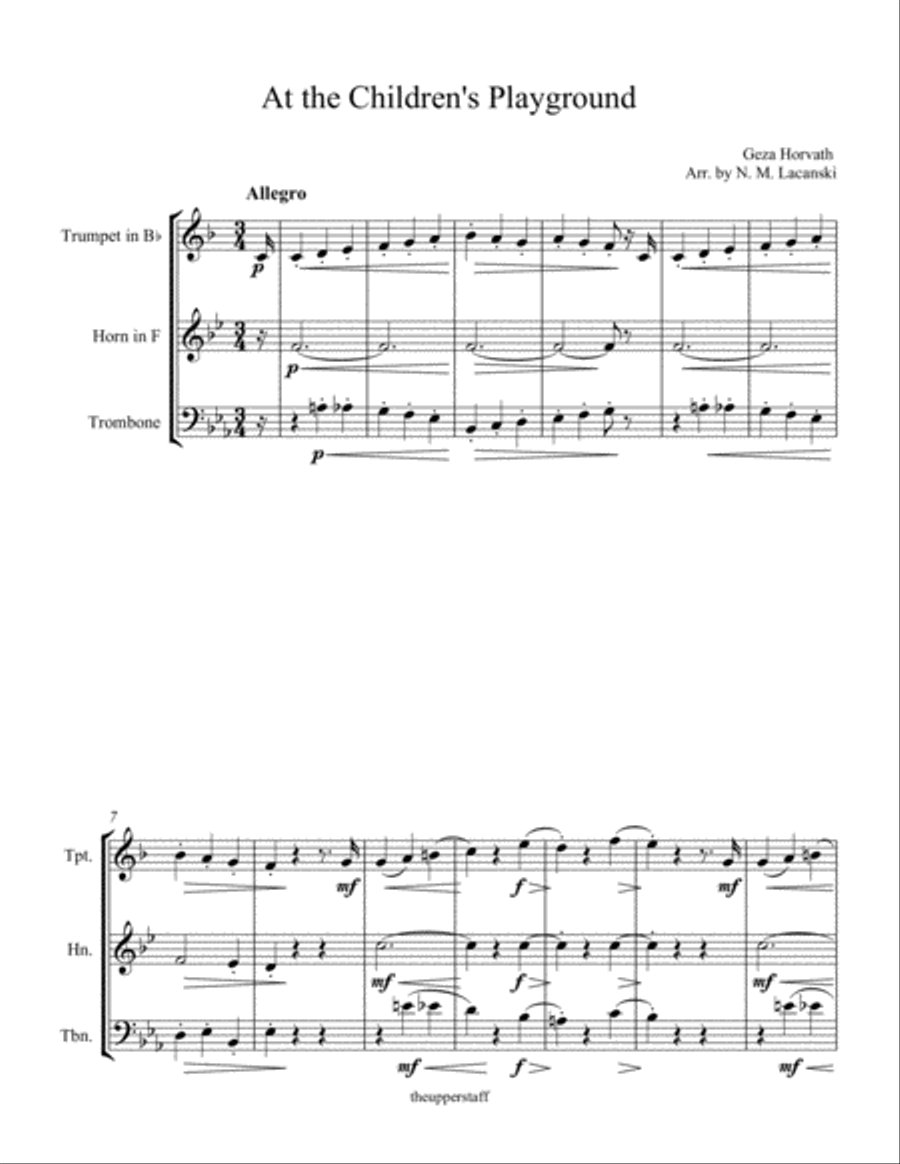 At the Children's Playground Brass Ensemble scores gallery preview page 1