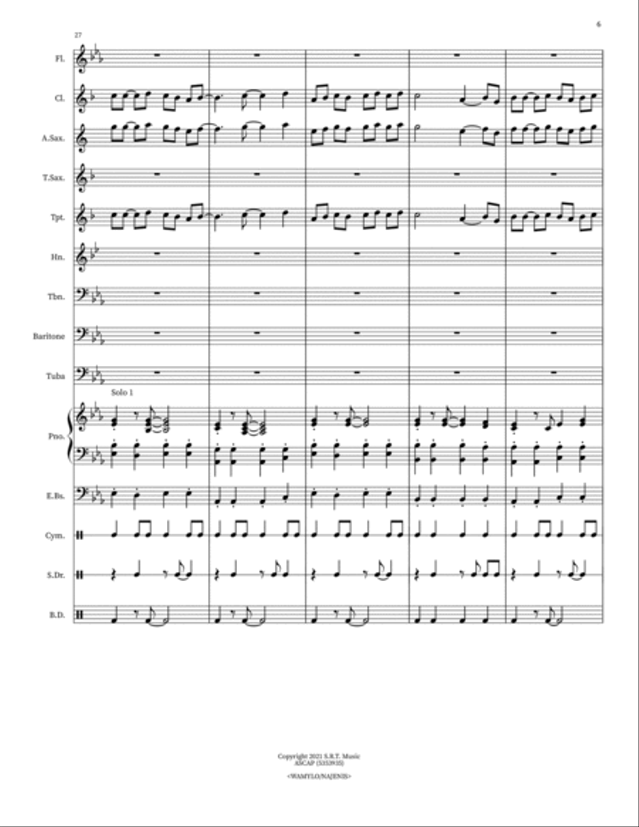 Just the Blues Concert Band scores gallery preview page 6