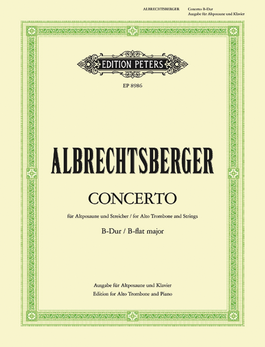 Alto Trombone Concerto in B flat (Edition for Alto Trombone and Piano) Piano Accompaniment scores gallery preview page 1