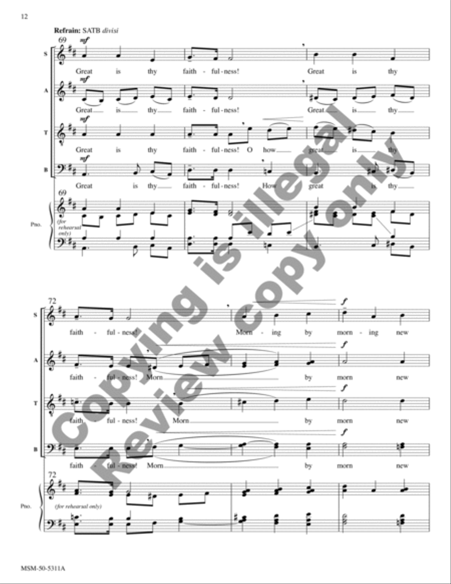 Great Is Thy Faithfulness (Full Score) Choir scores gallery preview page 9