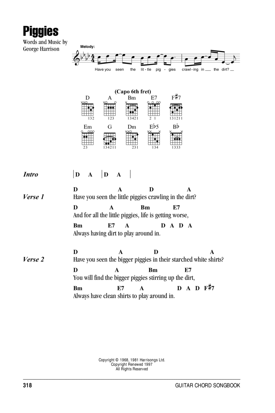 Piggies Acoustic Guitar scores gallery preview page 1