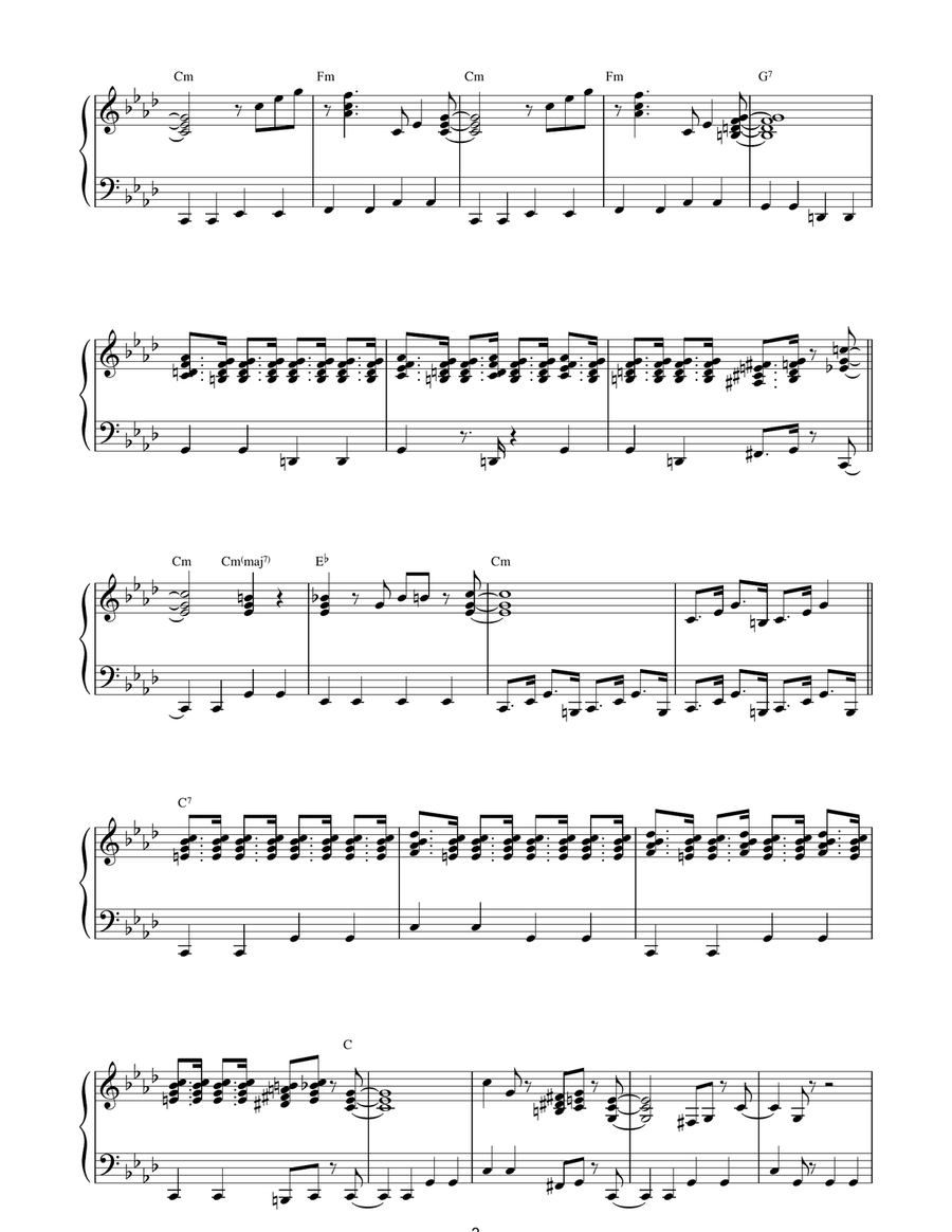 Man In A Suitcase Piano Solo scores gallery preview page 3