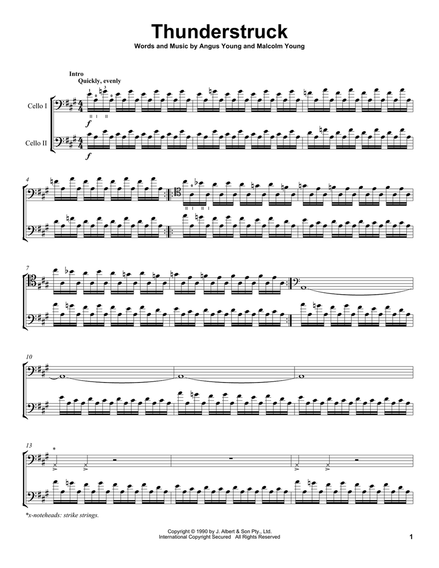 Thunderstruck violin and cello discount