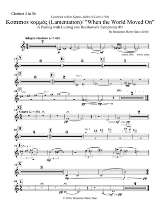Kommos (Lamentation) / "When the World Moved On" - Clarinet 2 in Bb