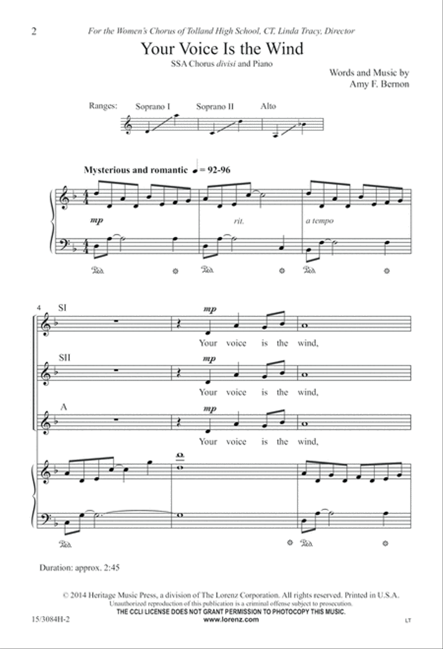 Your Voice is the Wind Your Voice is the Wind SSA scores gallery preview page 3