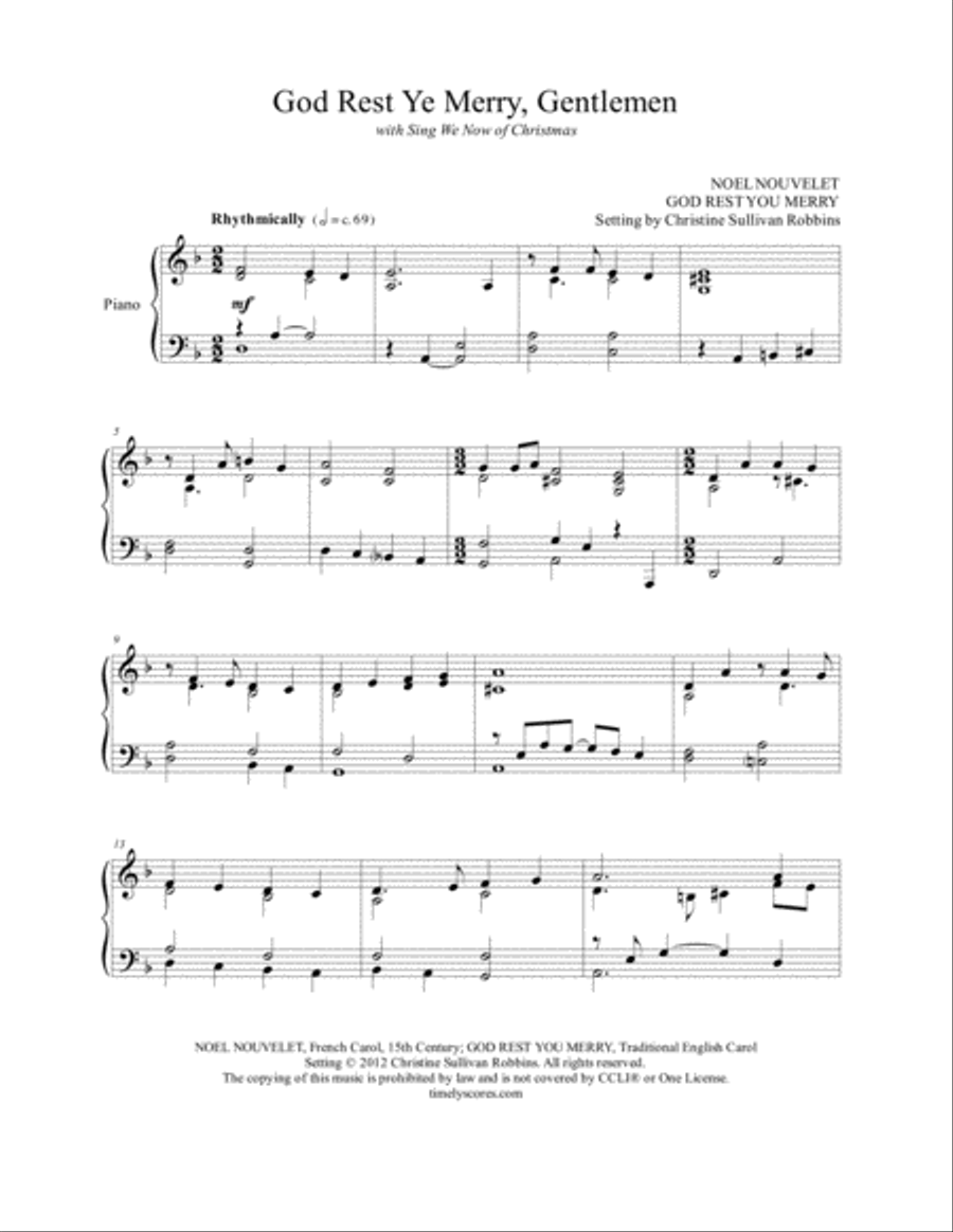 God Rest Ye Merry, Gentlemen with Sing We Now of Christmas Piano Solo scores gallery preview page 1