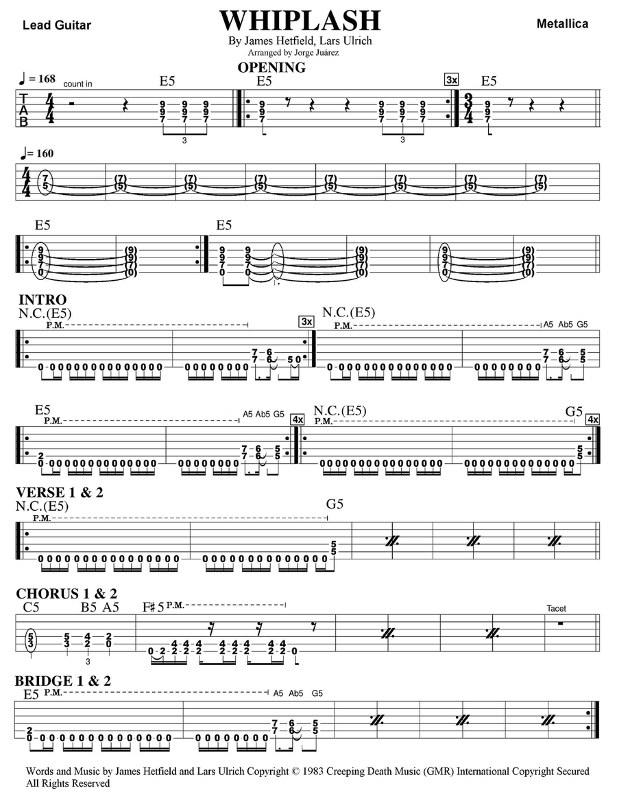 Whiplash Electric Guitar scores gallery preview page 1