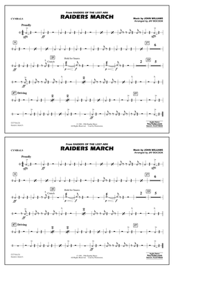 Raiders March (from Raiders Of The Lost Ark) (arr. Jay Bocook) - Cymbals