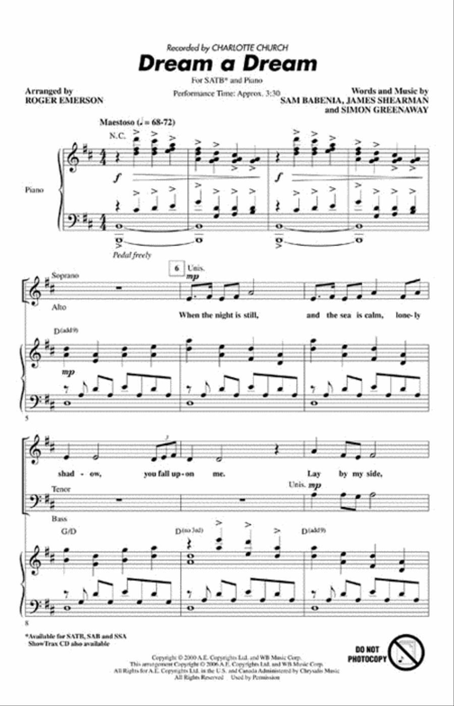 Dream a Dream 4-Part scores gallery preview page 2