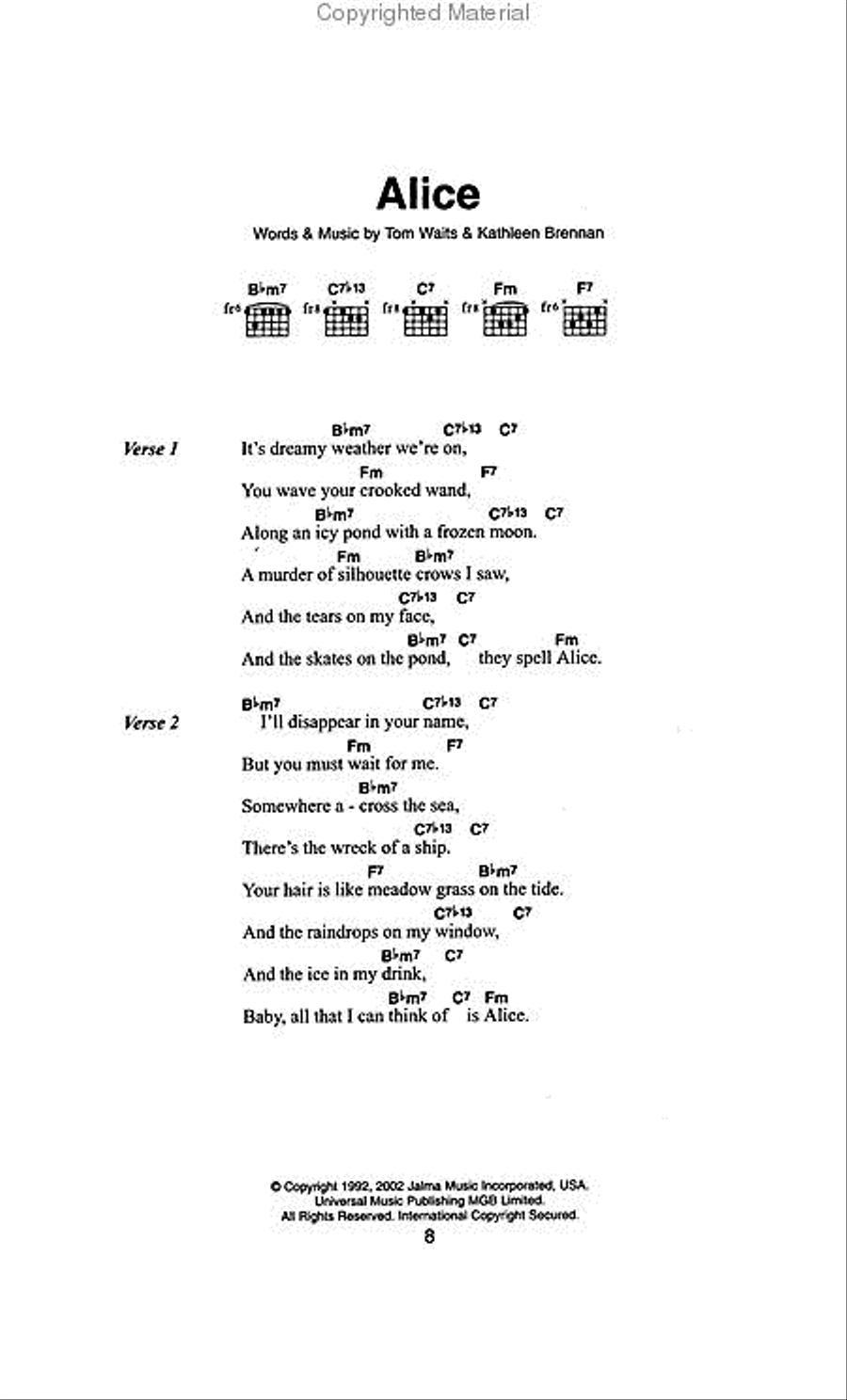 Tom Waits – The Little Black Songbook Acoustic Guitar scores gallery preview page 2