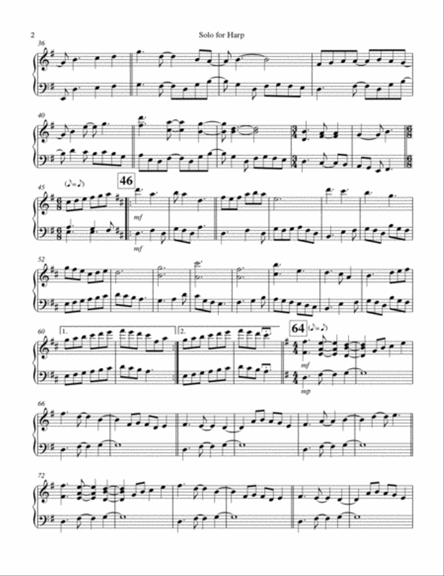 A Day on the Mountain - Part 3: Mist Rising Harp scores gallery preview page 3